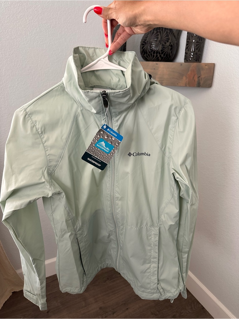 Columbia Women's Light Sage Green Waterproof Jacket
